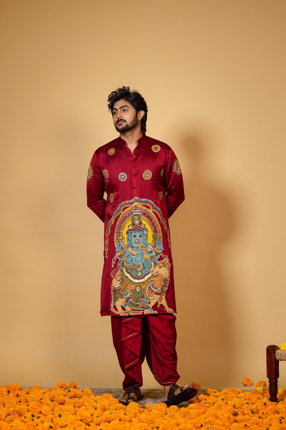 Red ganesh kurta