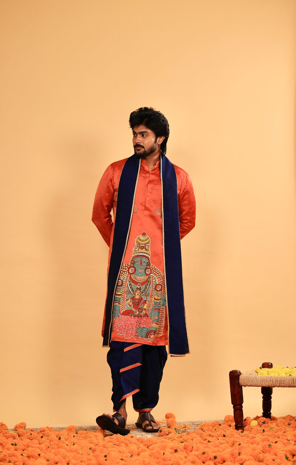Orange hrudaya lakshmi kurta