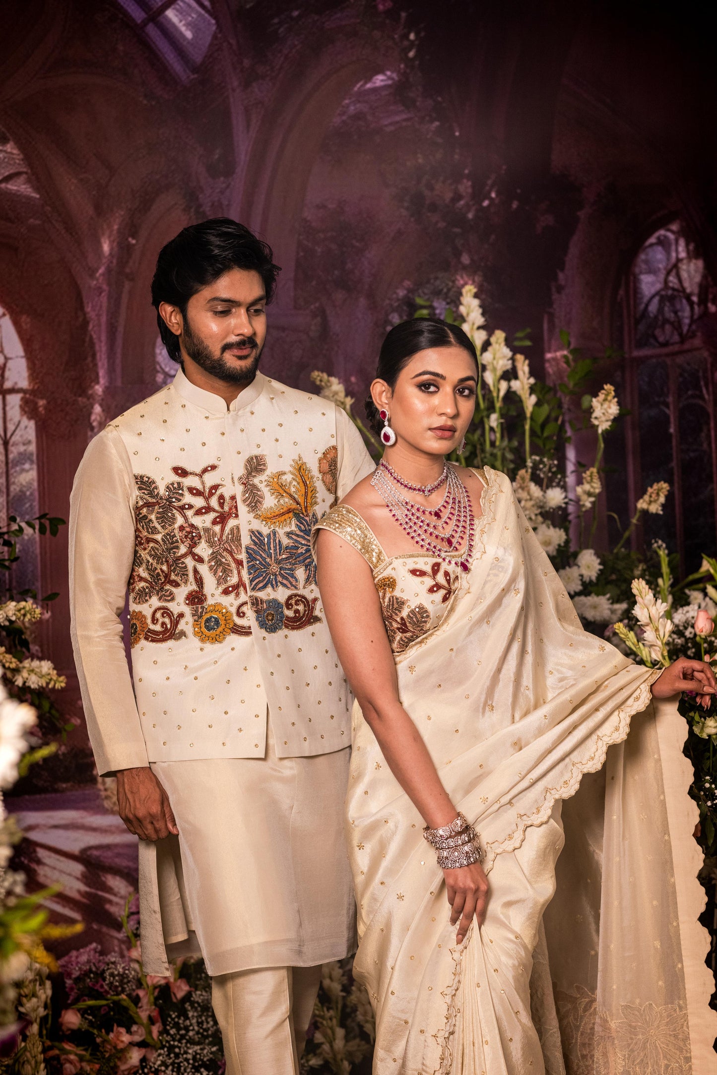 Ivory saree