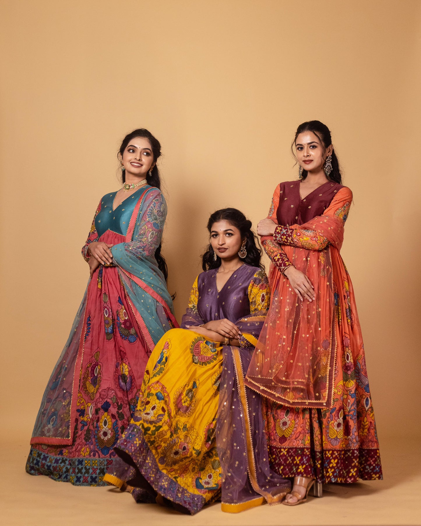 Pink & Blue anarkhali