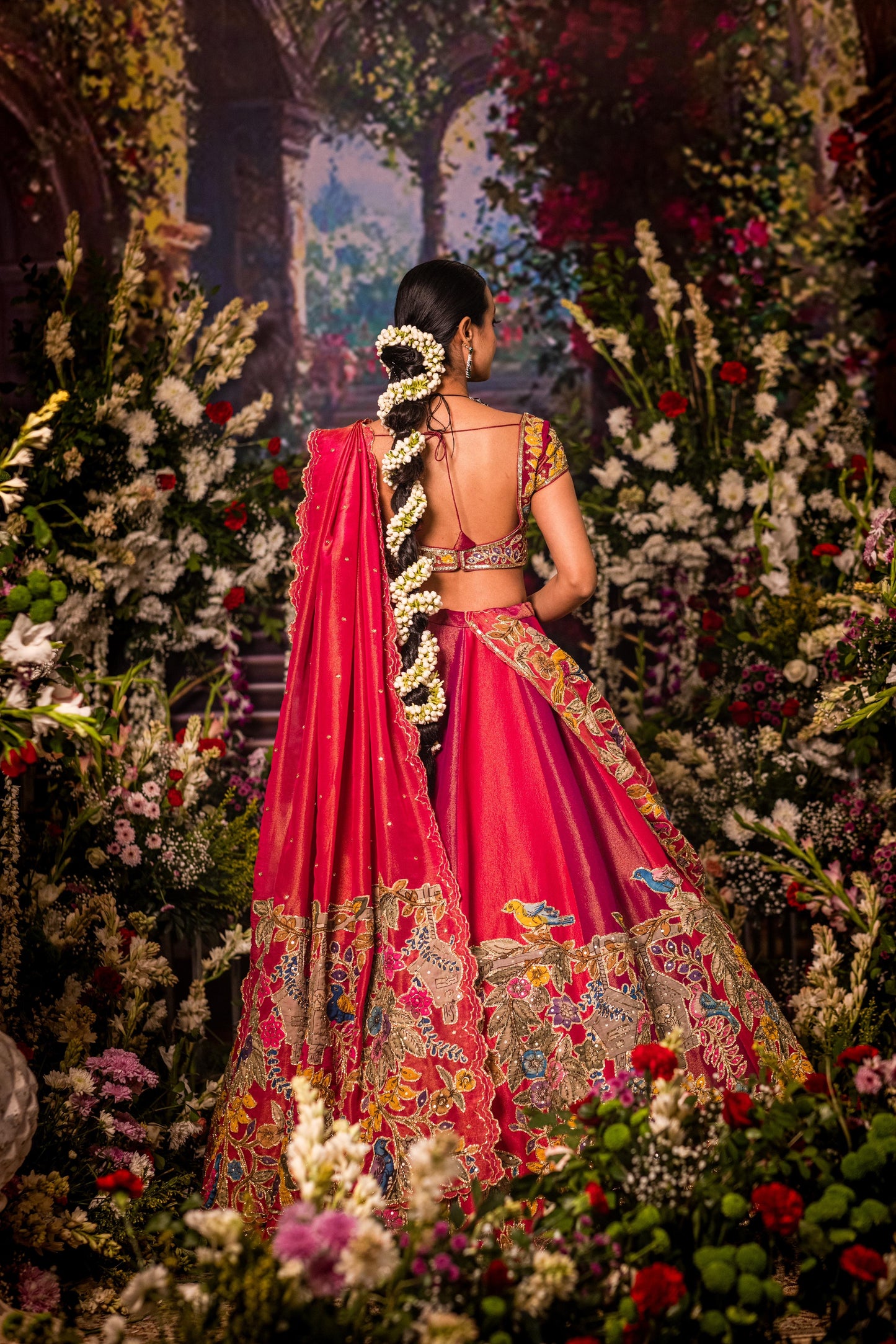 Pink & Magenta Tissue Lehenga set