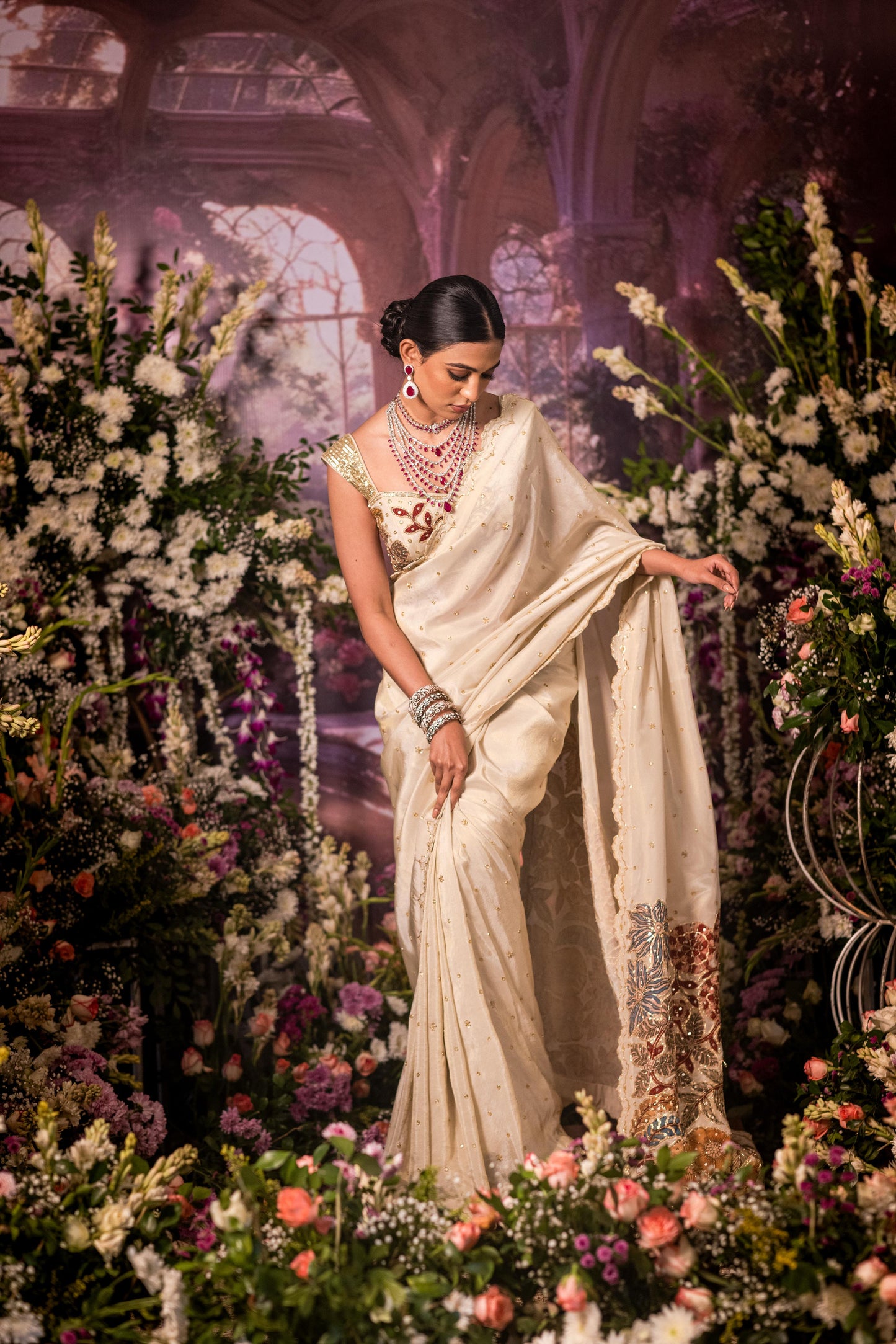 Ivory saree