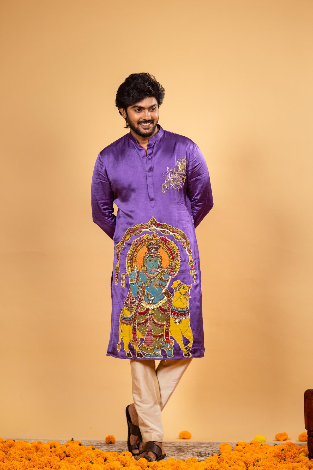 Lavender govardhan kurta