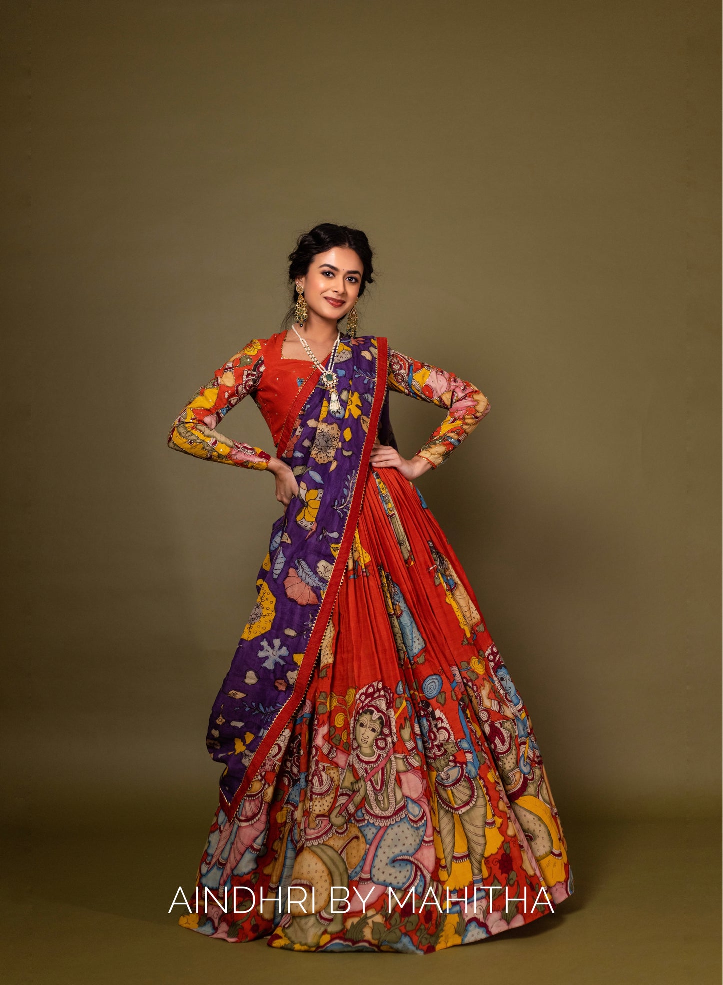 Orange radhe lehenga set