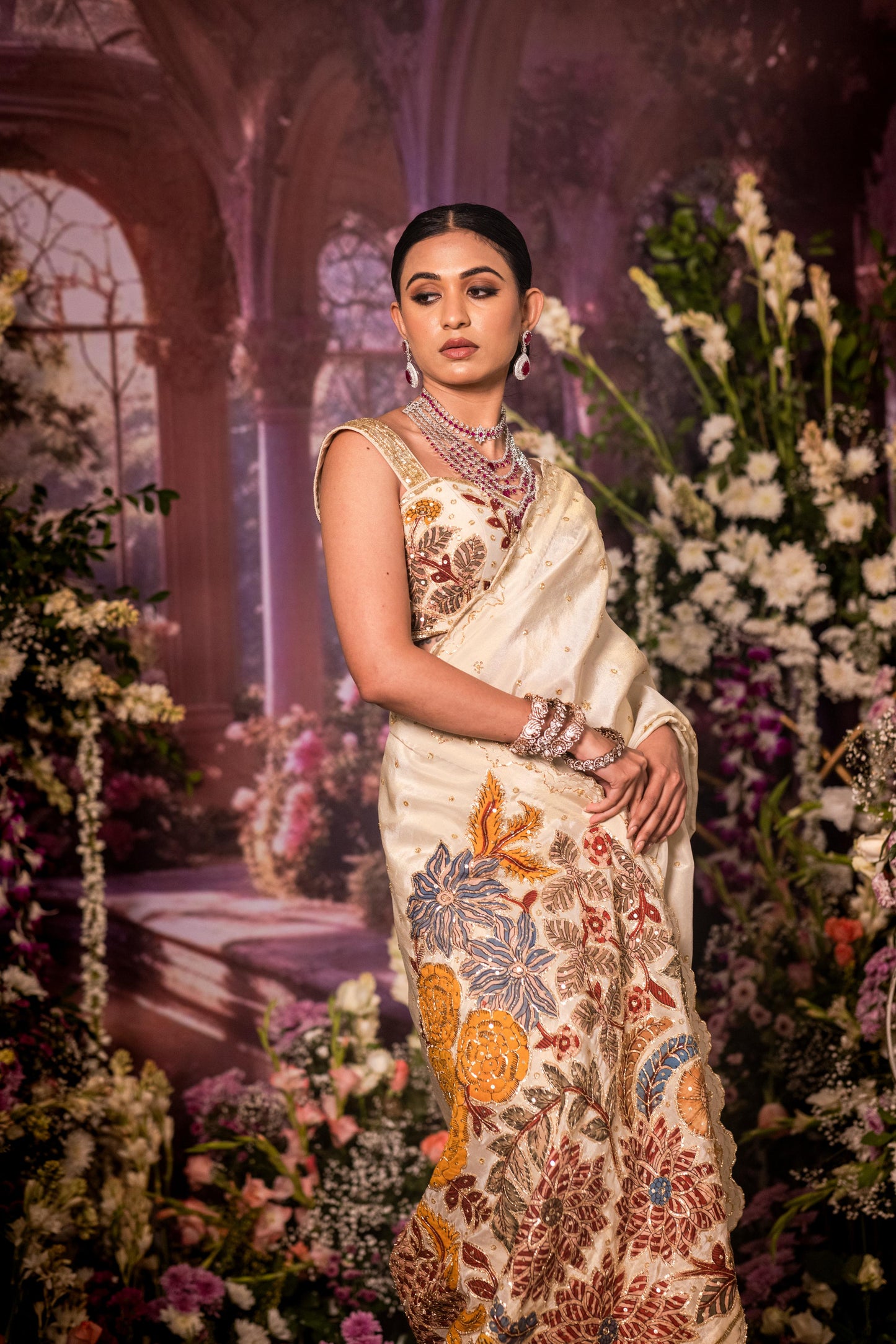 Ivory saree