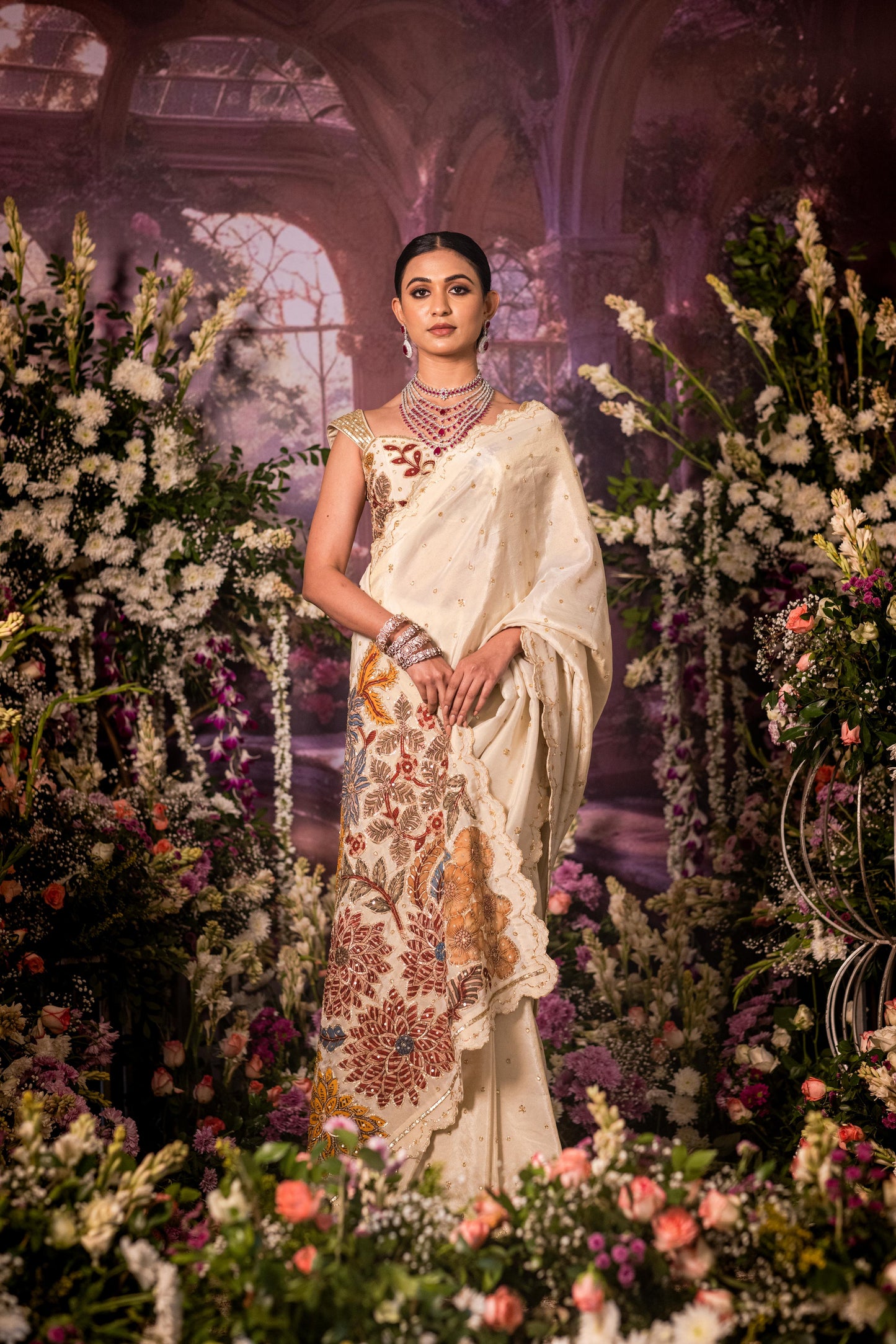 Ivory saree