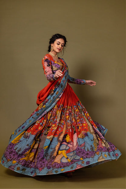 Orange Premika Lehenga set