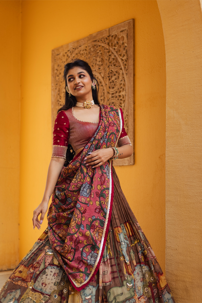 BROWN GANESHA LEHENGA