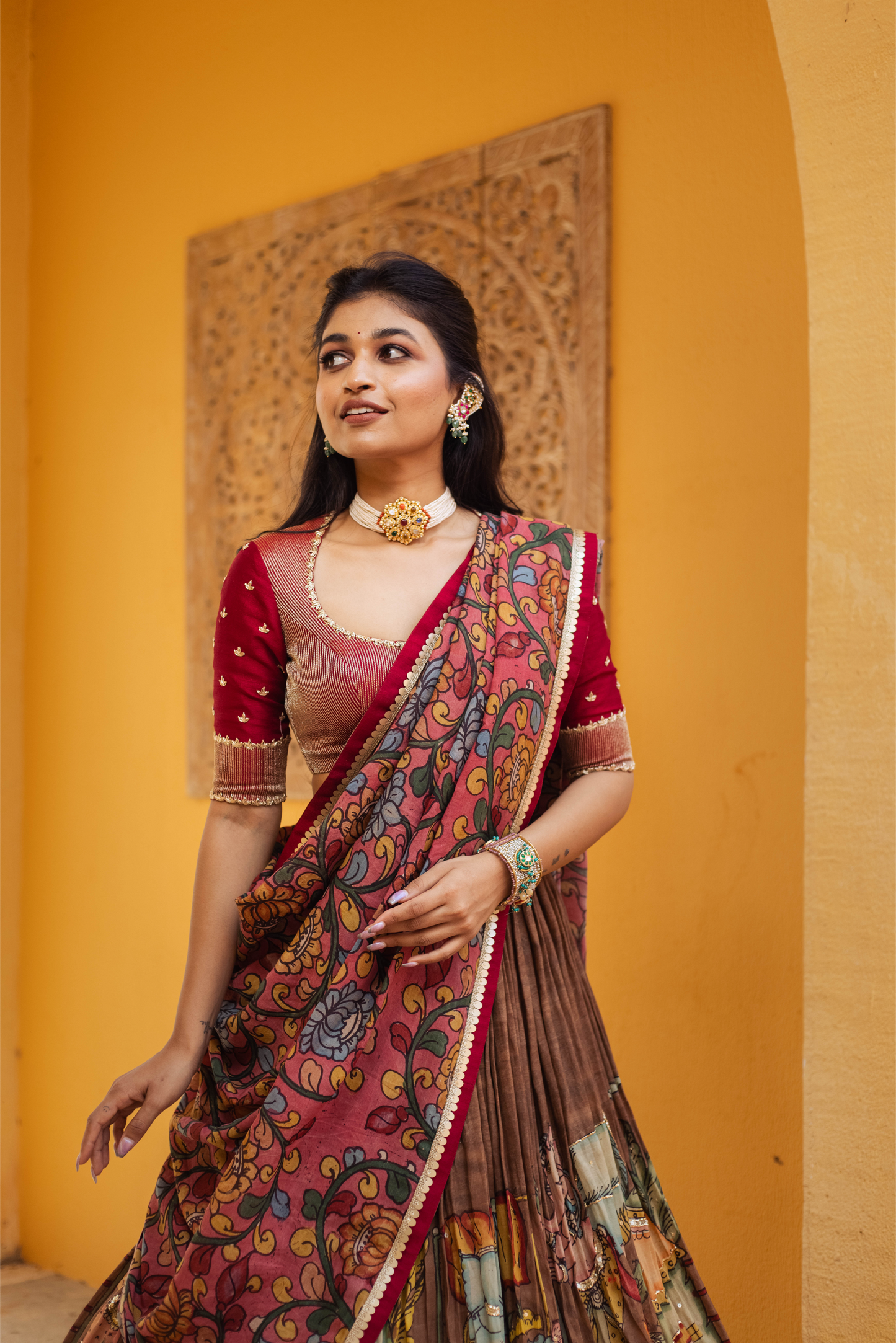 BROWN GANESHA LEHENGA