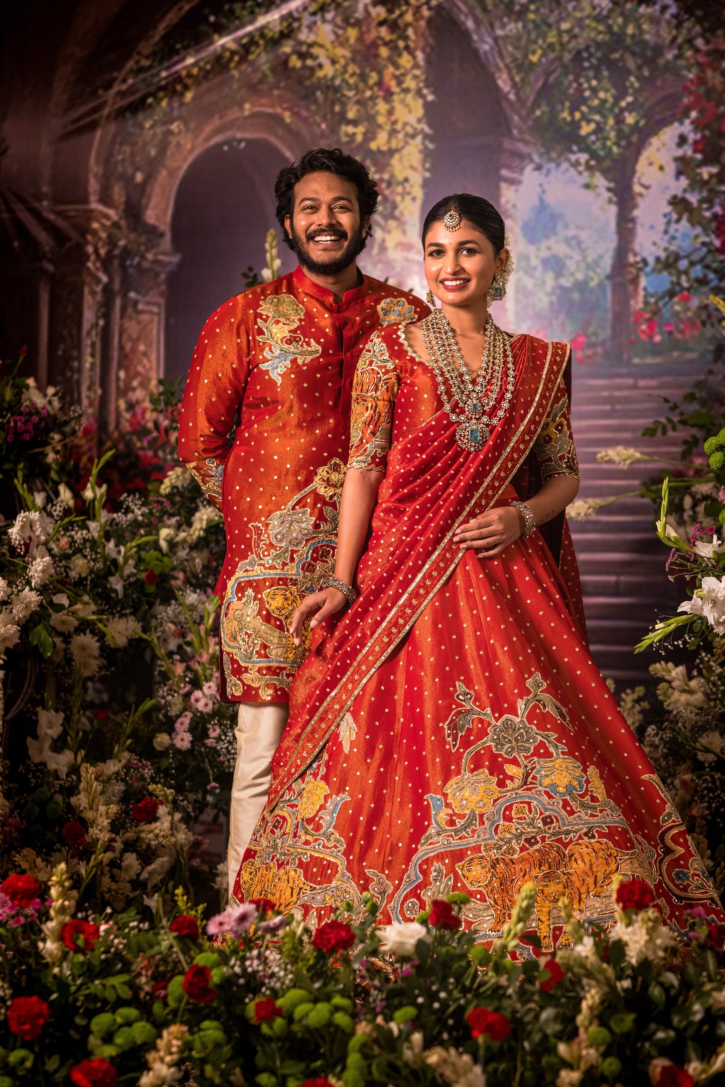 Red Bengal Tiger Lehenga set