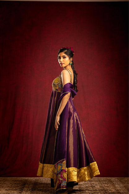 Purple Anarkhali set