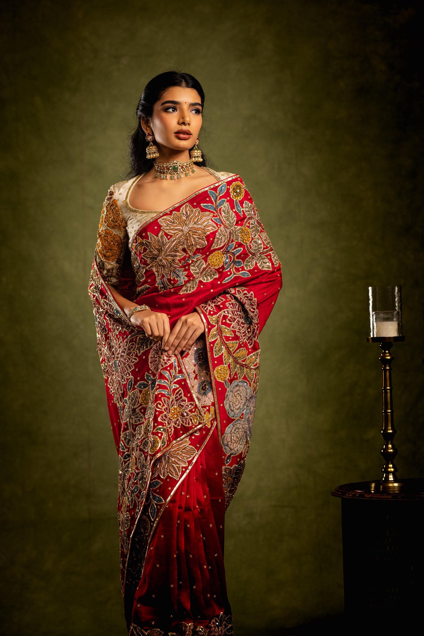 Red silk saree
