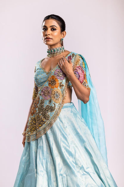 Blue tissue drape set