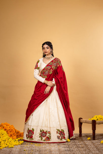 Ivory mandara lehenga