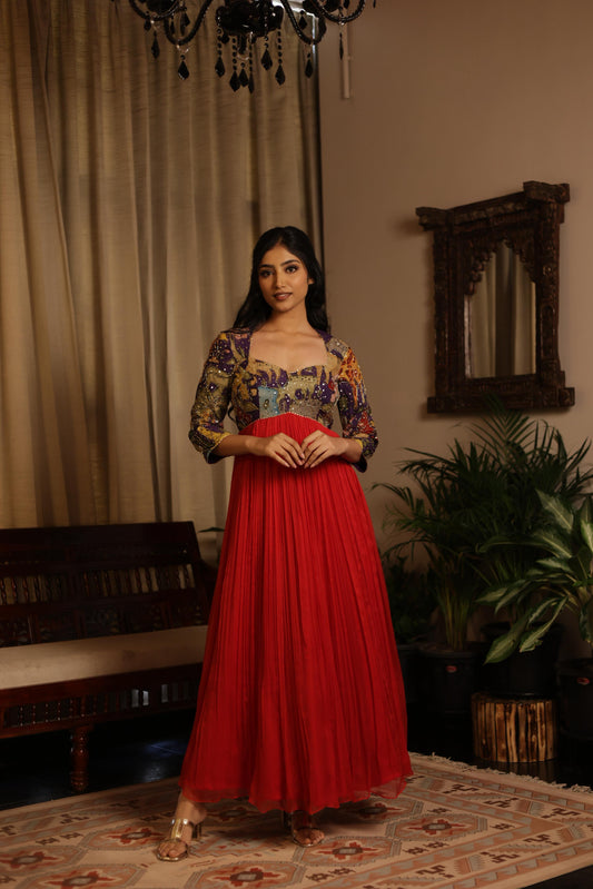 Purple/ red anarkhali
