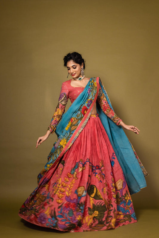 Pink flamingo lehenga