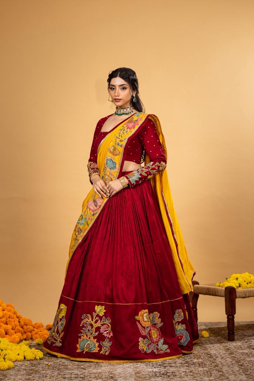 Red/ yellow lehenga