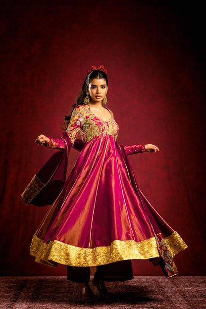 Magenta Anarkhali set