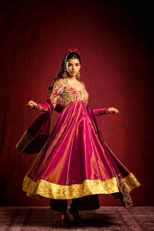 Magenta Anarkhali set