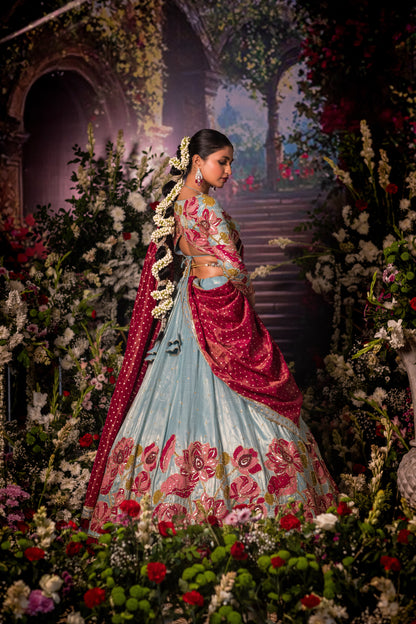 Blue Lotus Lehenga set