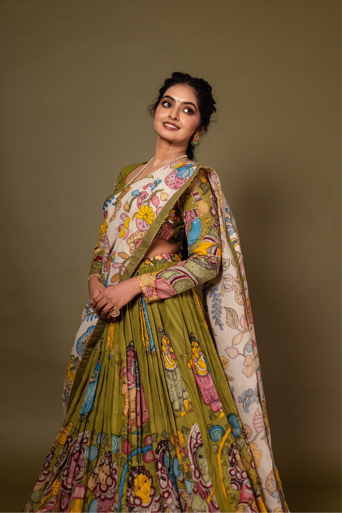 Green Radhe Lehenga set