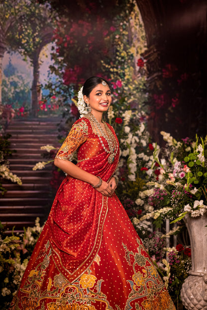 Red Bengal Tiger Lehenga set