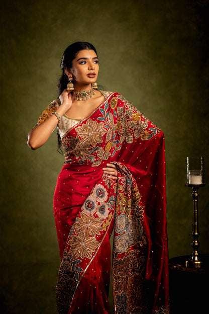 Red silk saree