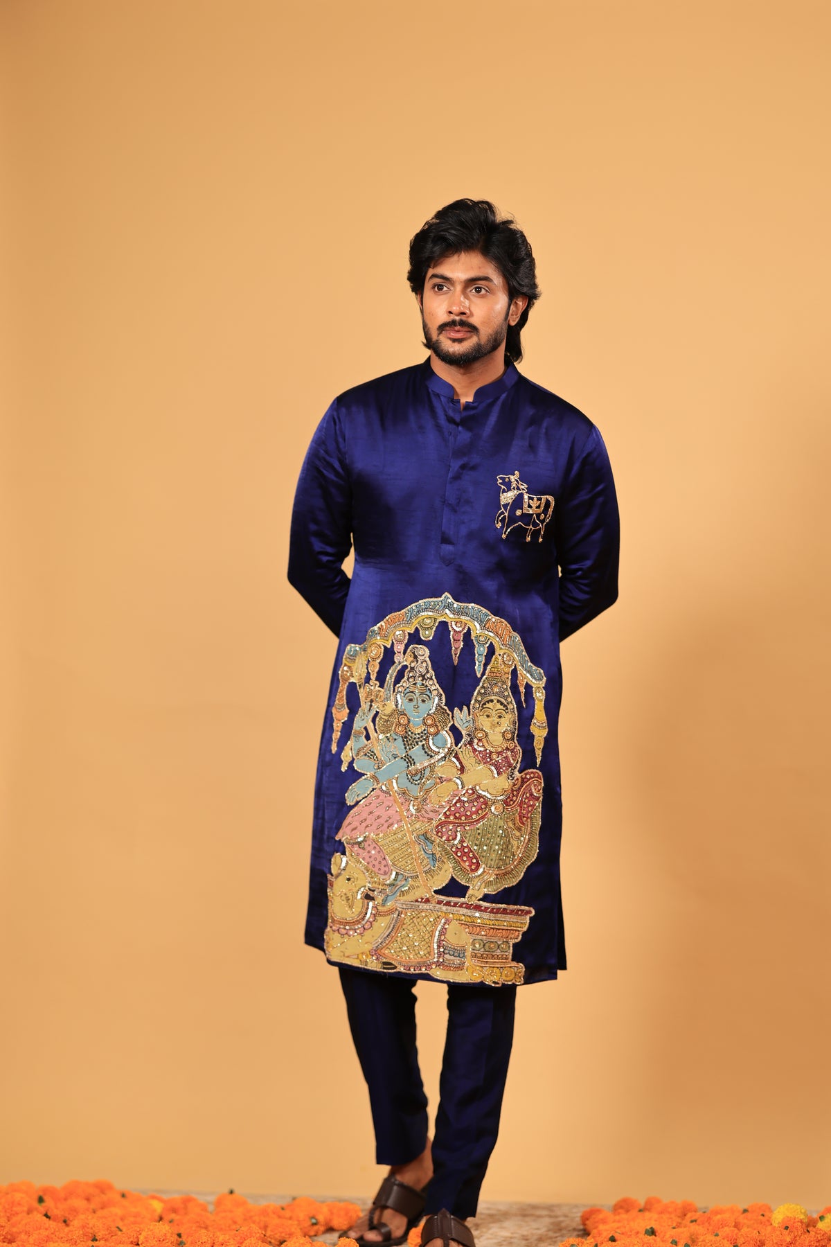 Navy blue  shiva parvati kurta