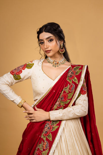 Ivory mandara lehenga