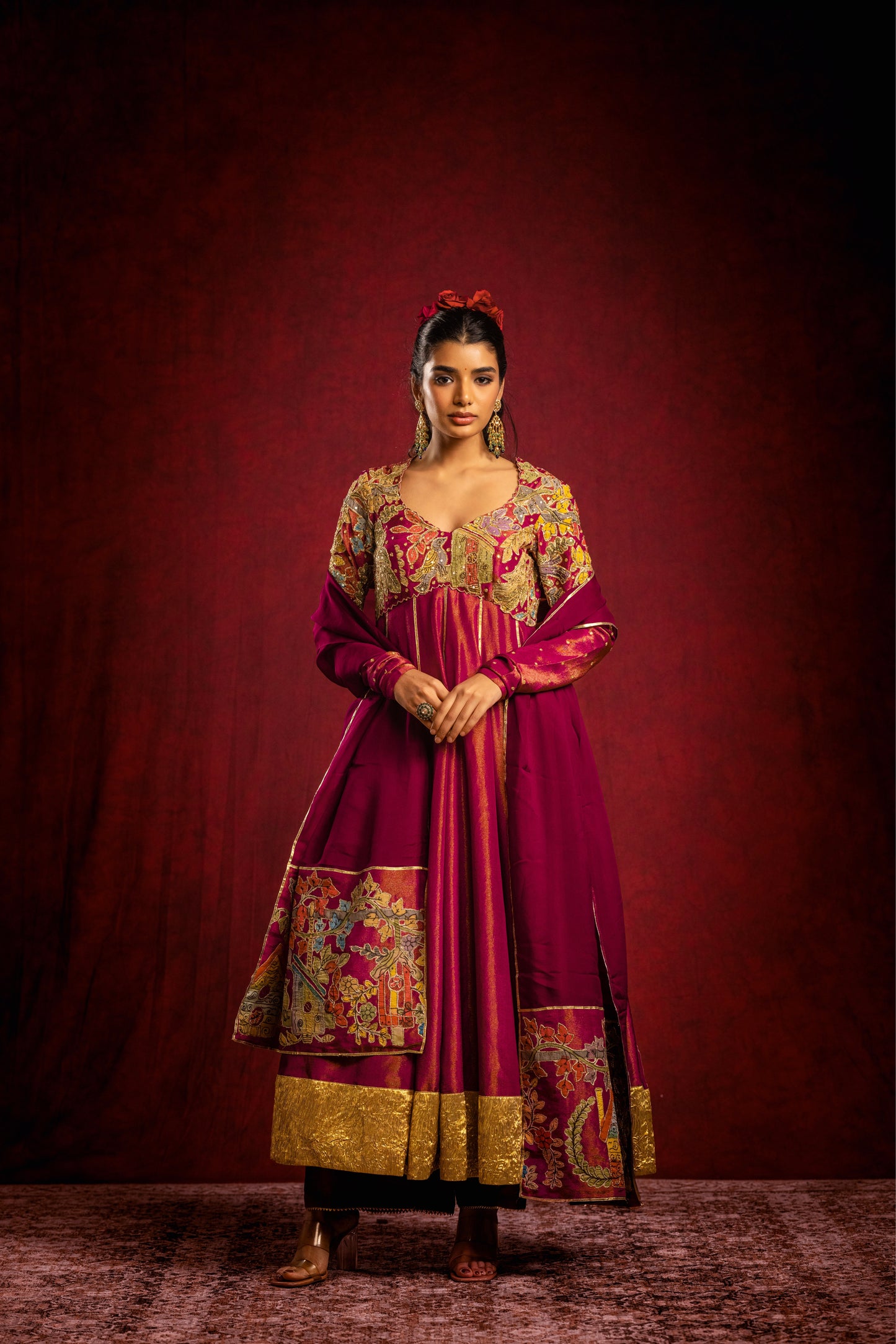 Magenta Anarkhali set