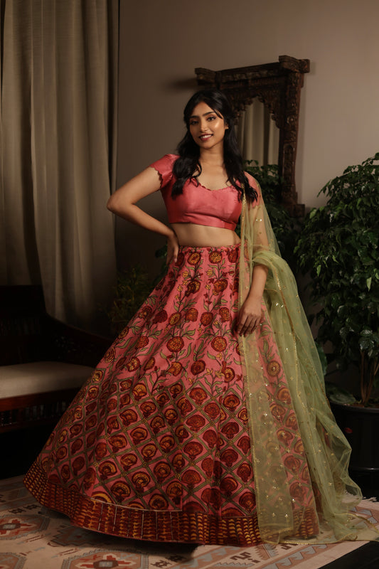 Pink khalis lehenga set