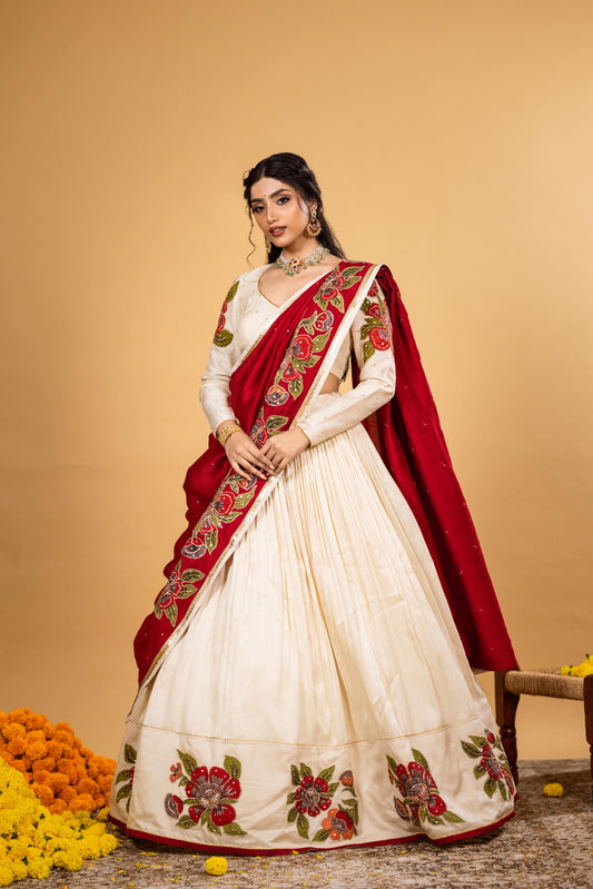 Ivory mandara lehenga