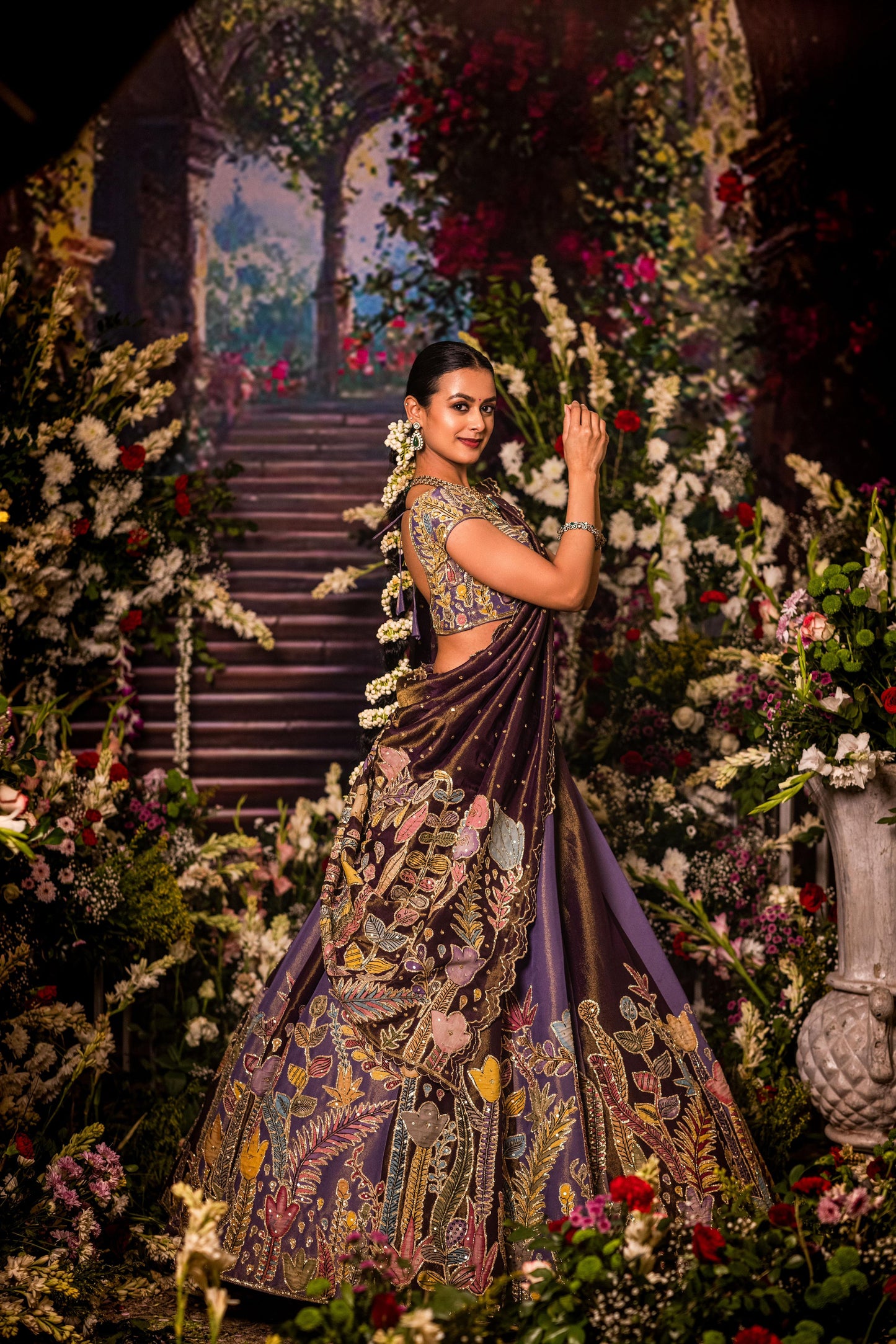 Purple & Lavender  Tissue Lehenga set