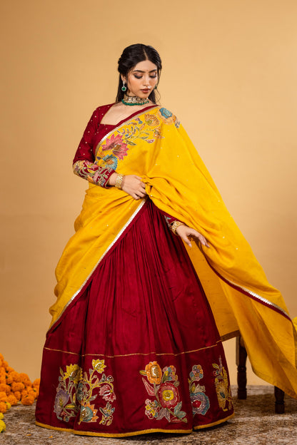 Red/ yellow lehenga