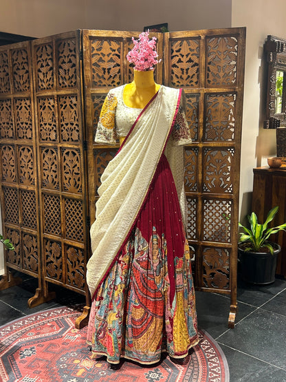 Red wedding concept lehenga