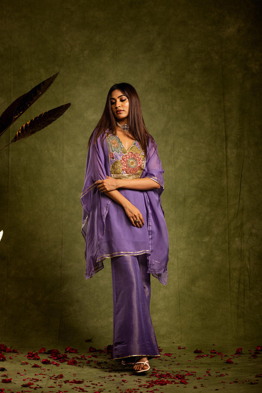 Lavender tissue kaftan set