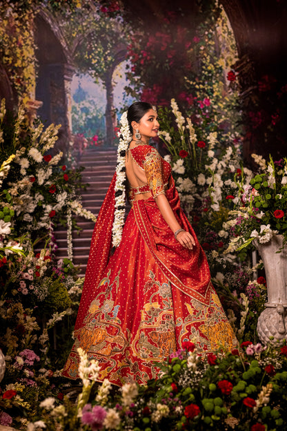 Red Bengal Tiger Lehenga set