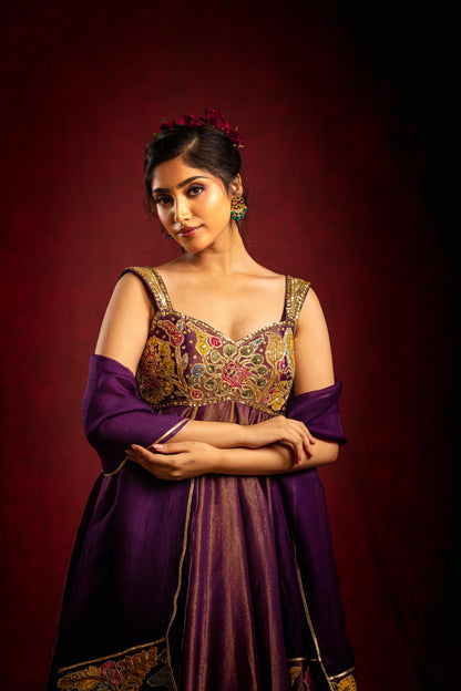 Purple Anarkhali set