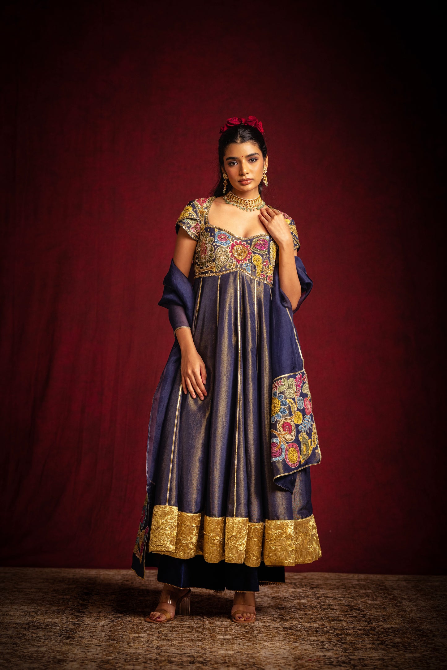 Navy Blue Anarkhali set