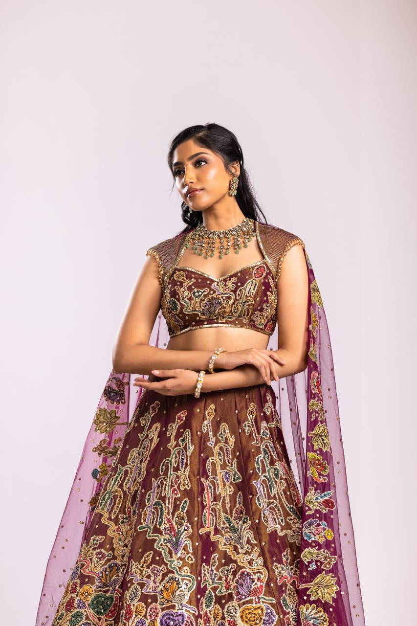 Snuff tissue lehenga set