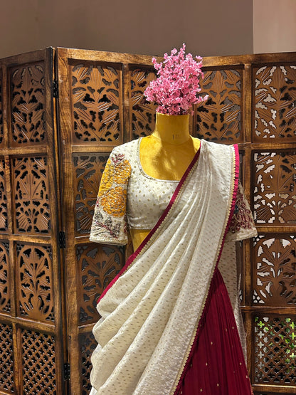 Red wedding concept lehenga