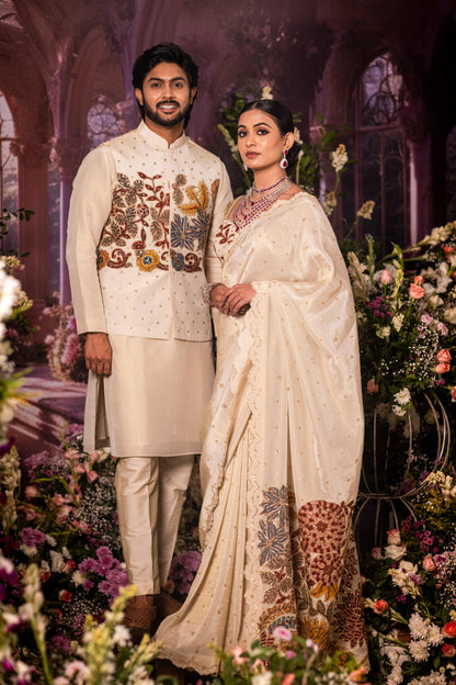 Ivory saree