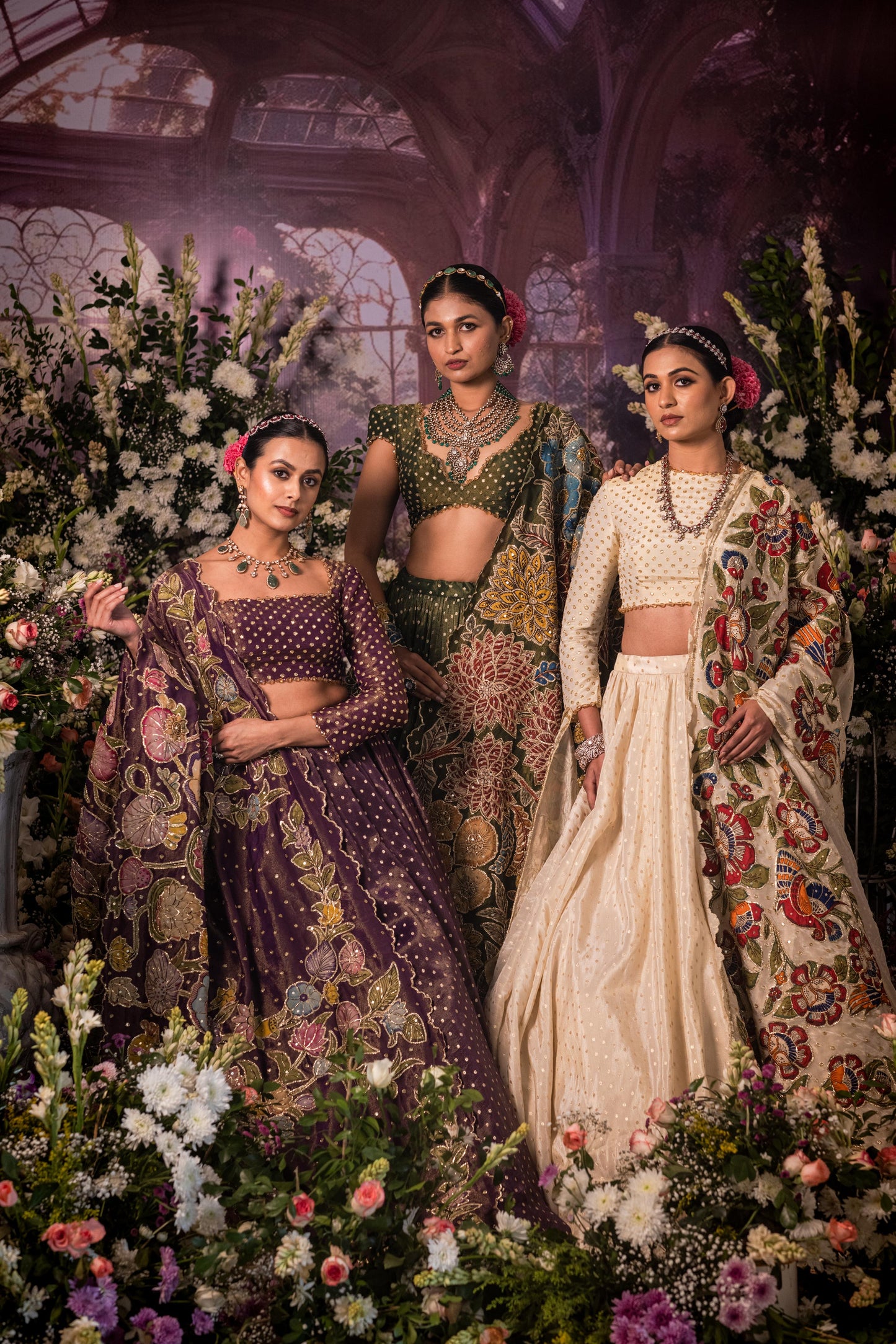 Green all over dupatta Lehenga set