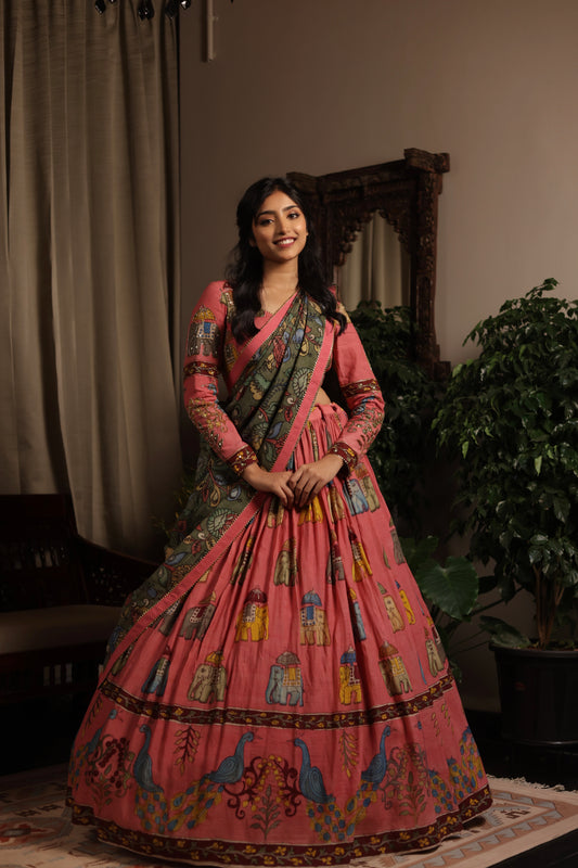 Pink elephant lehenga set