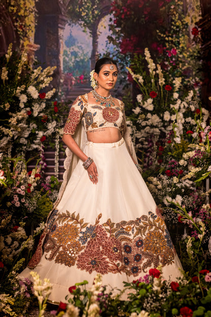 Ivory Floral Lehenga set