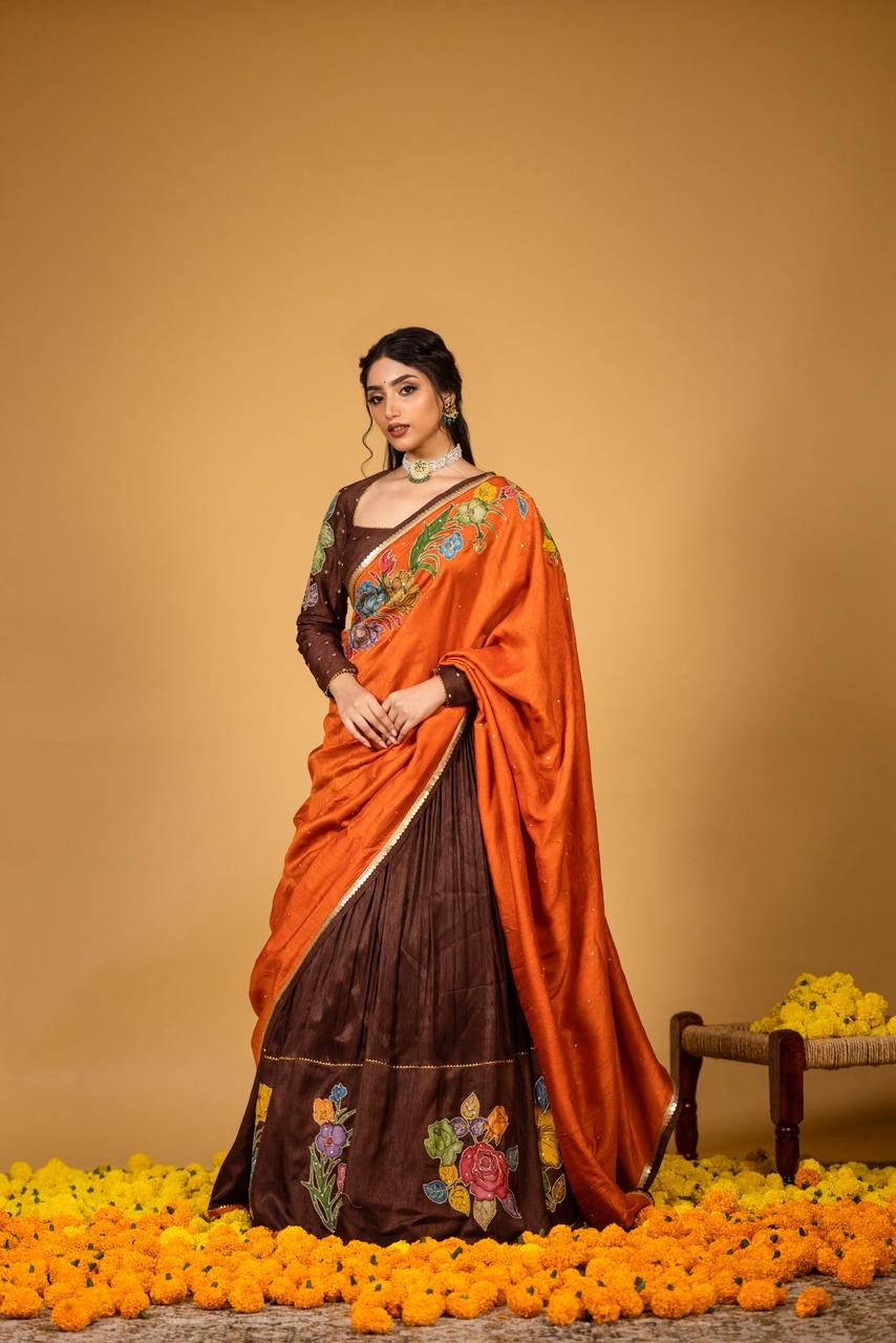 Orange / brown lehenga