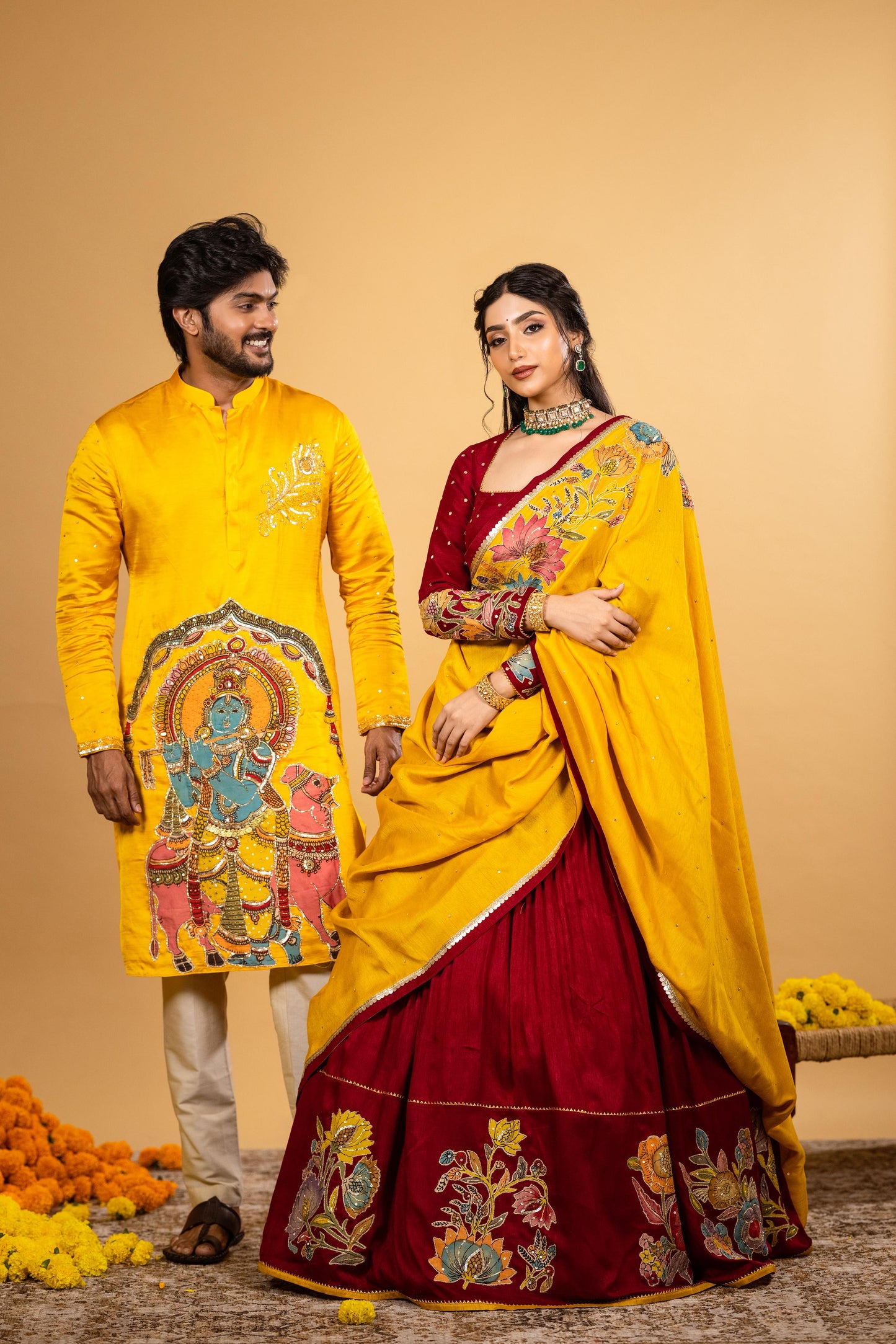 Red/ yellow lehenga