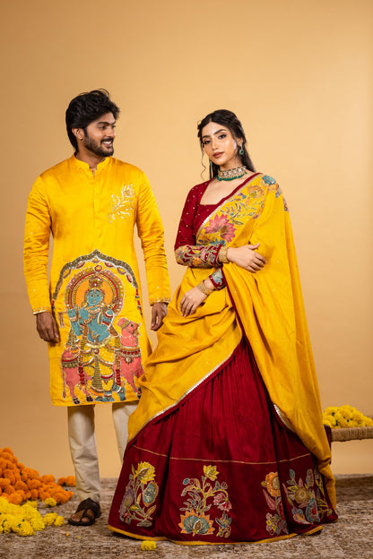 Red/ yellow lehenga