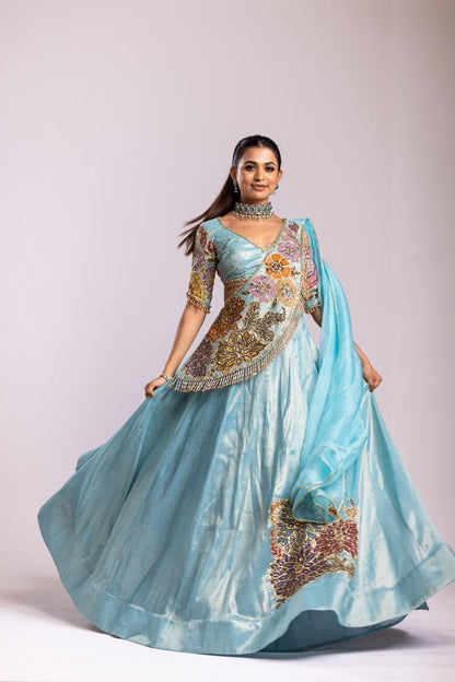 Blue tissue drape set