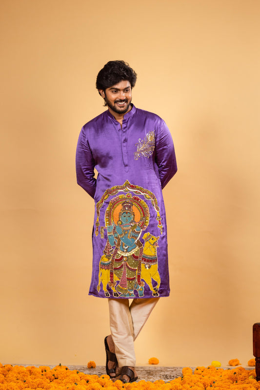 Lavender govardhan kurta